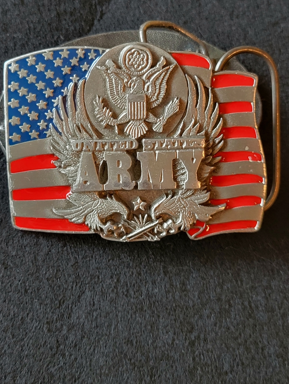 Vintage US Army American Flag Belt Buckle